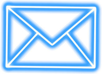 Blue neon mail envelope
