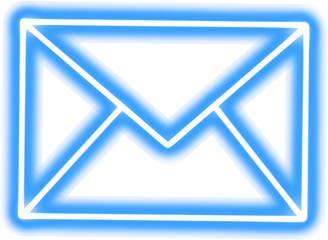 Blue neon mail envelope